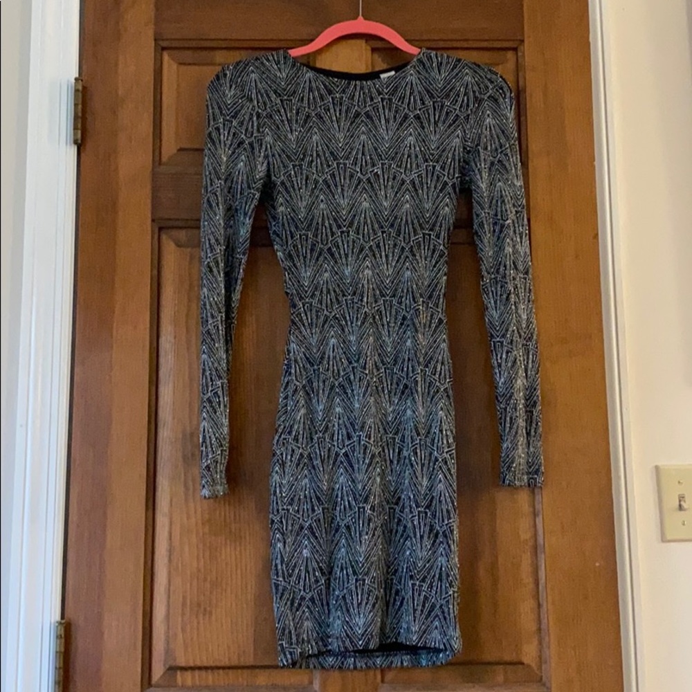 H&M Open Back Sparkle Mini Dress